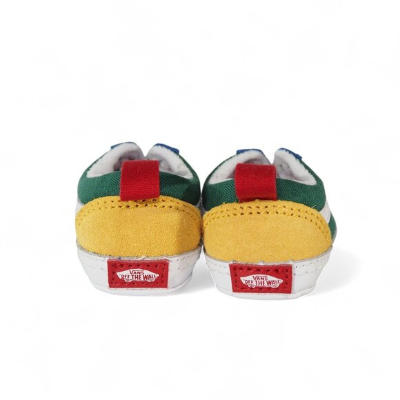 Vans Old Skool Crib Shoes Infant 2 Multicolor Colorblock Green Blue Yellow White - Picture 5 of 11
